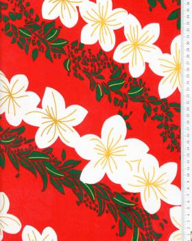 Polynesian fabric TAURA Red - Tissushop